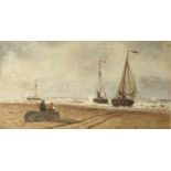 Thomas Bush HARDY (1842-1897) Sketch, Scheveningen Fishing Boats Watercolour Signed,