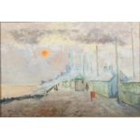 Barbara MORRISON Sunset Over Hove Oil on canvas Signed and dated 1956 to the back 33 x 49cm