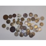 Eastern bronze coins, a little silver etc.