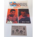 CASSIUS CLAY v HENRY COOPER programme for the first fight 18th June 1963,