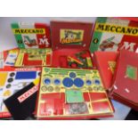 Meccano:- three sets in fitted boxes, no 4 no 3 and no 1,