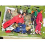 Action Man:- A collection of figures, weapons, tank etc.