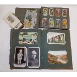 An Edwardian album containing approximately 140 postcards, topo and subject,