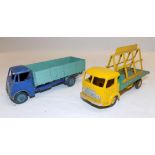 Dinky:- a guy open wagon and a French SMCA glass lorry.
