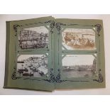 An Edwardian album containing approximately 150 postcards mainly foreign including Malta,