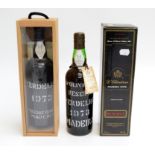 A bottle of Cossart Gordon Madeira verdelho 1973,