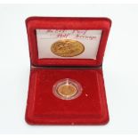 Gold proof half sovereign 1980. Royal Mint folder.