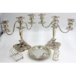 A pair of candelabra, etc.