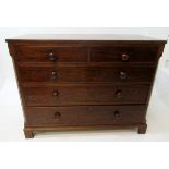 A George III mahogany chest of drawers, with two short and three long graduated drawers,
