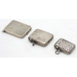 A plain silver vesta case and one other vesta case,