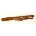 A BSA auxiliary guards General Strike May 1926 wooden truncheon, with turned handle, length 39cm.