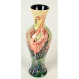 A Moorcroft pottery `Everglade Flamingos` pattern vase, shape 93, by William Moorcroft,