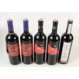 Five bottles of Burgenland red wine comprising of two bottles of Heribert Bayer, In Signo Leonis,