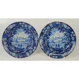 A pair of early 19th century earthenware plates,