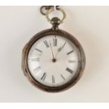 A George lll reversal painted horn pair cased verge pocket watch,