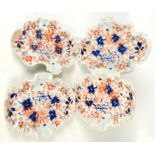 Four masons ironstone, early 19th century shaped dishes.