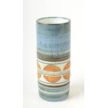 A Troika small cylindrical vase, height 14cm, cracks.