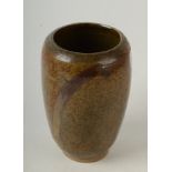 A studio pottery ovoid vase by William Glover, chip reglued, height 18cm, impressed personal seal.