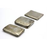 An engine turned silver cigarette case by Asprey & Co, Chester 1924,