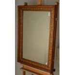 A Victorian oak and gilt decorated rectangular wall mirror, 86 x 60cm.