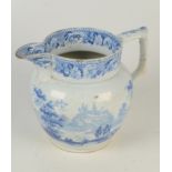 An early 19th century Staffordshire blue and white jug by Turner, height 18 cm.