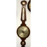 A mahogany banjo wall barometer, 19th century, height 103cm.