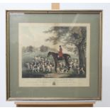 A framed print titled "Huntsman to the Buchnd Hounds" originally painted by R.B.Davis, printed by J.