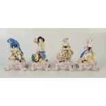 A set of four 18th century Bow porcelain figures representing the seasons, maximum height 16.5 cm.