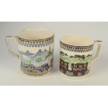 A Staffordshire pottery railway mug, late Victorian,