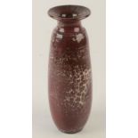 A Bruce Chivers slender vase, with breaking flambe glaze, height 24.5cm, impressed mark.