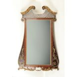 A fine 18th century walnut parcel gilt mirror,