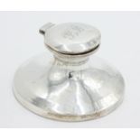 A plain filled silver capstan inkwell, Chester 1915.