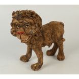 A pottery figure of a lion, mid 20th century,