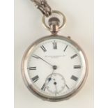 A silver cased keyless open face pocket watch by Sir John Bennett Ltd, London,