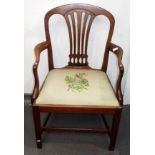 A George lll mahogany open armchair,