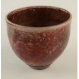 A Bruce Chivers bowl, with breaking flambe glaze, height 11.5cm, impressed mark.