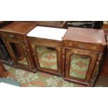 A Victorian inlaid walnut credenza,