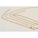 Four various 18ct gold Chinese chains, 29g.