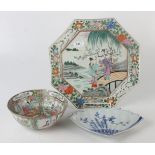 A Japanese porcelain octagonal dish, circa 1900,