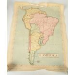 Two 19th century hand drawn and coloured maps of The United States 1846,