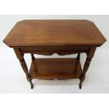 An Edwardian mahogany trolley, the rectangular top with canted corners,