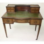 An Edwardian inlaid mahogany writing desk,