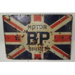 A large BP Motor Spirit Union Jack enamel sign, 92 x 136cm.