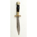 A Bowie style No 3 folding knife, with nickel plated mount, fully extended length 30.5cm.