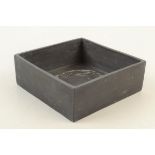 A rare Troika black squared dish, 11.5 x 4 cm high.