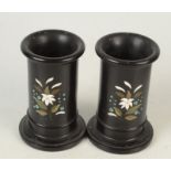 A pair of Ashbourne pietra dura vases,