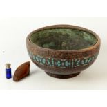 An Arts & Crafts treen bowl, height 12cm, diameter 24.
