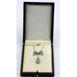 A good Belle Epoque style diamond necklace set in high purity white gold,