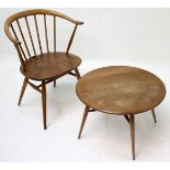 An Ercol spindle back armchair, height 77cm, width 59.