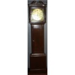 A George lll oak eight day longcase clock, the brass dial signed Geo Hewett, Marlbro. height 198cm.